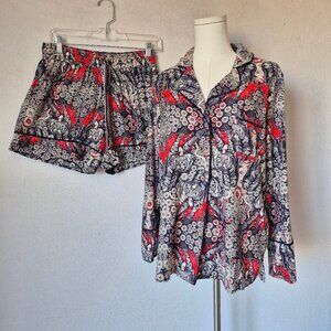 Anthropologie Florence Balducci Menagerie Flannel Sleep Set Top/Shorts